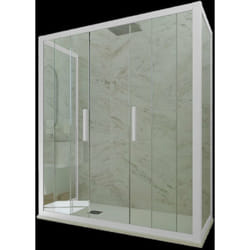 Forte - Box doccia scorrevole 3 lati 80x120x80 cm Bianco Star Trio
