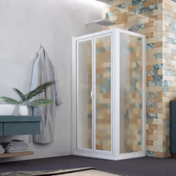 Il Box doccia saloon Delta Duo è realizzata con profili in PVC stabilizzato al calcio zinco (Ca-Zn), senza alcuna presenza di ...