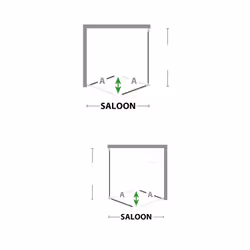 Box doccia saloon 80x70 AP. 70 CM H 190 in Acrilico mod. Delta Duo - Vista aggiuntiva 4
