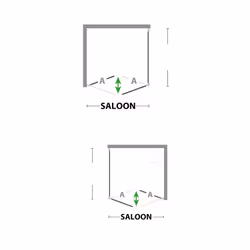 Box doccia saloon 80x90 AP. 90 CM H 190 in Acrilico mod. Delta Duo - Vista aggiuntiva 4