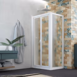Il Box doccia saloon Delta Duo è realizzata con profili in PVC stabilizzato al calcio zinco (Ca-Zn), senza alcuna presenza di ...