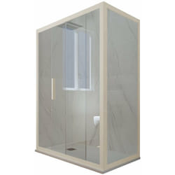 Forte - Box doccia 80x110 1 anta scorrevole h 200 Champagne Deco Duo