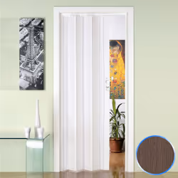 Porta a Soffietto da Interno in PVC Rovere Tortora 88 5x214 cm mod. Luciana