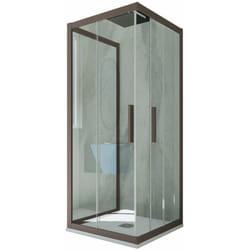 Forte - Box doccia scorrevole 3 lati 80x110x80 cm Chocolate Kolors Trio