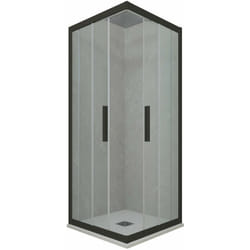 Forte - Box doccia 70x80 angolare scorrevole Nero Matt h 200 Kolors