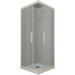 Forte - Box doccia 80x80 angolare scorrevole Champagne h 200 Kolors