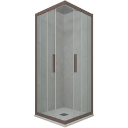 Forte - Box doccia 80x80 angolare scorrevole Chocolate h 200 Kolors