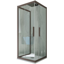 Forte - Box doccia scorrevole 3 lati 70x100x70 cm Chocolate Kolors Trio
