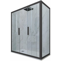 Box doccia 80x120 2 ante scorrevole h 200 Antracite Glam Duo