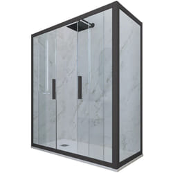 Box doccia 80x160 2 ante scorrevole h 200 Antracite Glam Duo