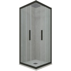 Forte - Box doccia 80x80 angolare scorrevole Nero Matt h 200 Kolors