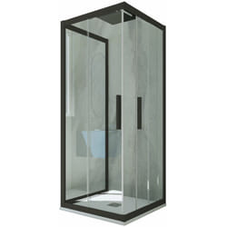 Box doccia scorrevole 3 lati 70x90x70 cm Nero Matt Kolors Trio