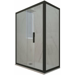 Box doccia 80x120 1 anta scorrevole h 200 Nero Matt Deco Duo