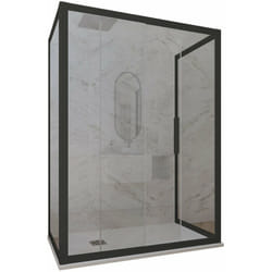 Box doccia scorrevole 3 lati 75x120x75 cm Nero Matt Deco Trio