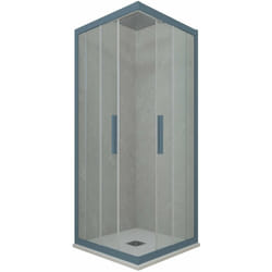 Forte - Box doccia 75x110 angolare scorrevole Blu Navy h 200 Kolors