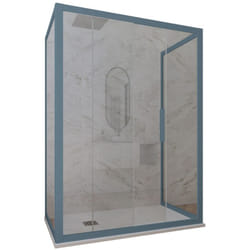 Box doccia scorrevole 3 lati 80x130x80 cm Blu Navy Deco Trio