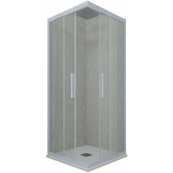 Forte - Box doccia 75x110 angolare scorrevole Blu Vintage h 200 Kolors