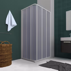 Box Doccia in PVC 100x100CM H185 a soffietto con Apertura Laterale colore Bianco mod. Flex - Vista aggiuntiva 2