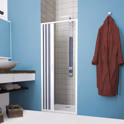 Porta Doccia in PVC 80CM H185 a soffietto con Apertura Laterale colore Bianco mod. Flex