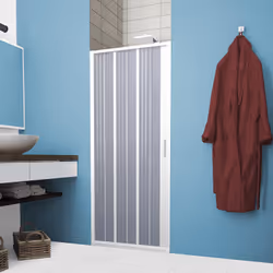 Porta Doccia in PVC 80CM H185 a soffietto con Apertura Laterale colore Bianco mod. Flex
