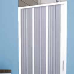 Porta Doccia in PVC 120CM H185 a soffietto con Apertura Laterale colore Bianco mod. Flex