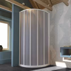 Box Doccia in PVC 90x70CM H185 a soffietto Semicircolare con Apertura Laterale colore Bianco mod. Flex - Vista aggiuntiva 2