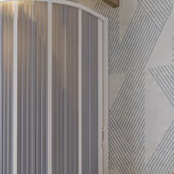 Box Doccia in PVC 100x100CM H185 a soffietto Semicircolare con Apertura Laterale colore Bianco mod. Flex - Vista aggiuntiva 4