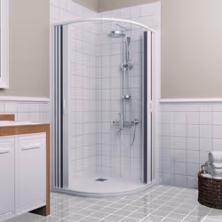 Box Doccia in PVC 90x70CM H185 a soffietto Semicircolare con Apertura Centrale colore Bianco mod. Flex - Vista aggiuntiva 3