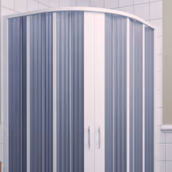 Box Doccia in PVC 90x70CM H185 a soffietto Semicircolare con Apertura Centrale colore Bianco mod. Flex - Vista aggiuntiva 4