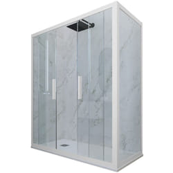 Forte - Box doccia 70x170 2 ante scorrevole h 200 Bianco Matt Glam Duo