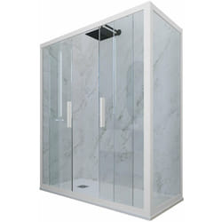 Box doccia 75x150 2 ante scorrevole h 200 Bianco Matt Glam Duo