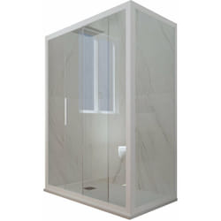 Box doccia 80x130 1 anta scorrevole h 200 Bianco Matt Deco Duo