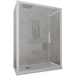 Box doccia scorrevole 3 lati 75x170x75 cm Bianco Matt Deco Trio