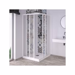 Box doccia made in Italy alto 190 cm con lastra acrilico e profili PVC. Il modello Acril è una cabina doccia pratica e versat ...