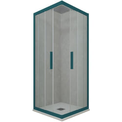 Forte - Box doccia 70x70 angolare scorrevole Verde Night Watch h 200 Kolors