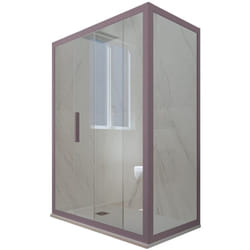 Forte - Box doccia 75x110 1 anta scorrevole h 200 Lavanda Deco Duo