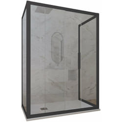 Box doccia scorrevole 3 lati 75x140x75 cm Antracite Deco Trio