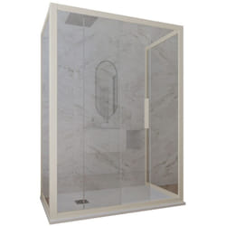 Box doccia scorrevole 3 lati 70x100x70 cm Champagne Deco Trio