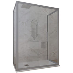 Forte - Box doccia scorrevole 3 lati 80x140x80 cm Silver Deco Trio