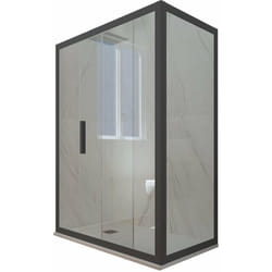 Forte - Box doccia 80x110 1 anta scorrevole h 200 Antracite Deco Duo