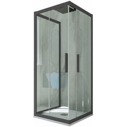 Box doccia scorrevole 3 lati 75x75x75 cm Antracite Kolors Trio