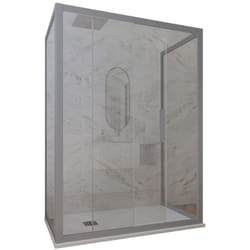 Forte - Box doccia scorrevole 3 lati 70x100x70 cm Silver Deco Trio
