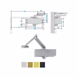 Corpo monoblocco ghisa - Custodia ABS Braccetto acciaio con arresto Regolazione velocita' chiusura e forza colpo Porte destre ...