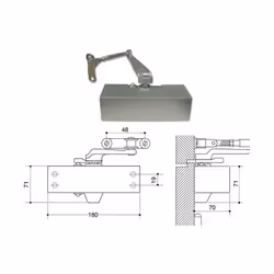 Codice: LF-111 Marca: ASSA ABLOY. Corpo monoblocco ghisa - Custodia ABS Braccetto acciaio con arresto Regolazione velocita ch ...