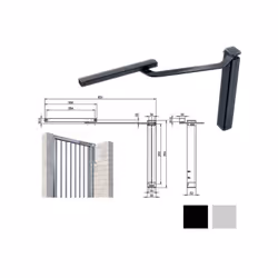 Corpo alluminio anodizzato Braccetto snodato angolato Regolazione velocita' chiusura e forza colpo Cancelli pedonali destri/s ...