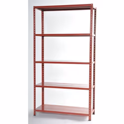 Scaffalatura in kit di colore rosso in metallo, finitura: verniciato, fissaggio: bulloni. Kit di montaggio incluso. 80 Kg di  ...