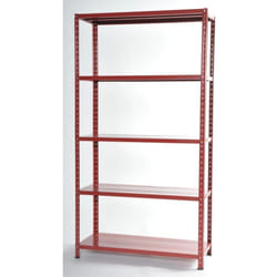 Grima - scaffale in metallo rosso in kit con 5 ripiani, 100x40x185 cm