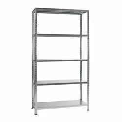 Kit scaffale 5 ripiani; Dimensioni 100 x 40 x h.187 centimetri; Composto da 5 ripiani di colore grigio; Portata massima 65 Kg ...