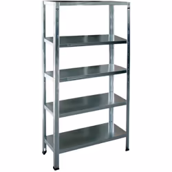 Scaffale metallico in kit Grima zincato con 5 ripiani e portata totale 325 kg, 100x40x185 cm.Scaffale in metallo robusto e ve ...