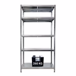 Scaffale in metallo Maciste; Dimensioni 120 x 40 x 195 centimetri; Portata massima 260 Kg per piano; In metallo; Ideale per l ...